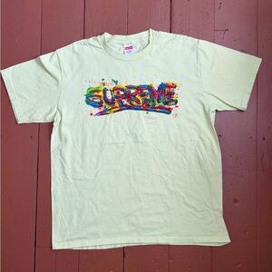 Supreme Multicolor Graffiti Logo Tee — Cream